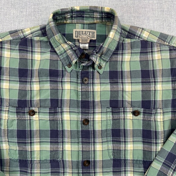 Duluth Trading Co Other - Duluth Trading Free Swingin Flannel Shirt Mens Medium Green Blue Plaid‎ Outdoor